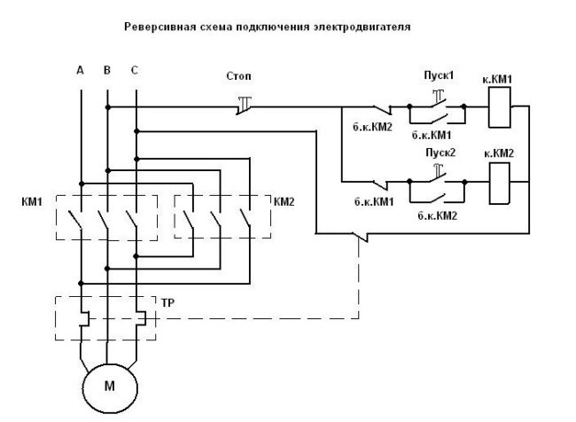 реверс электрического двигателя с различными типами тока